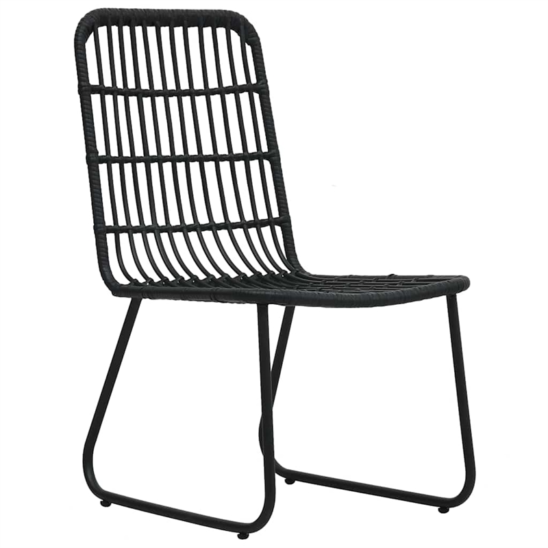 Afuera Living Poly Rattan/Powder-Coated Steel/Glass Dining Set in Black