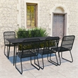 Afuera Living Poly Rattan/Powder-Coated Steel/Glass Dining Set in Black