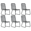 Afuera Living Poly Rattan/Powder-Coated Steel/Glass Dining Set in Black