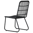 Afuera Living Poly Rattan/Powder-Coated Steel/Glass Dining Set in Black