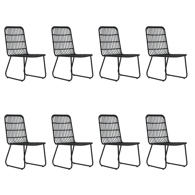 Afuera Living Poly Rattan/Powder-Coated Steel/Glass Dining Set in Black