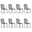 Afuera Living Poly Rattan/Powder-Coated Steel/Glass Dining Set in Black