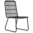 Afuera Living Poly Rattan/Powder-Coated Steel/Glass Dining Set in Black