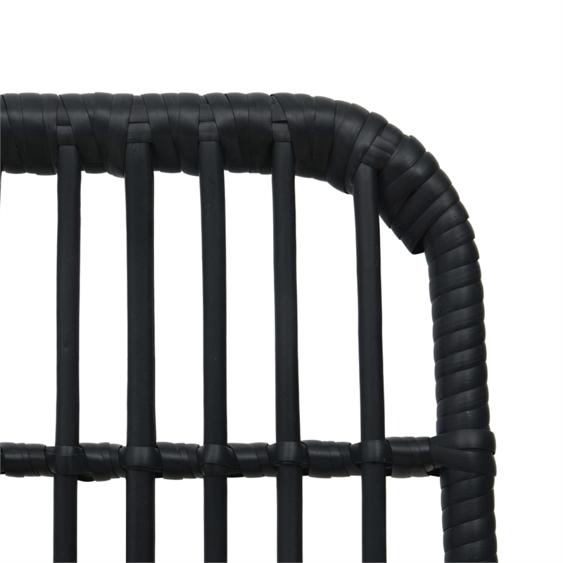 Afuera Living Poly Rattan/Powder-Coated Steel/Glass Dining Set in Black