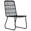 Afuera Living Poly Rattan/Powder-Coated Steel/Glass Dining Set in Black