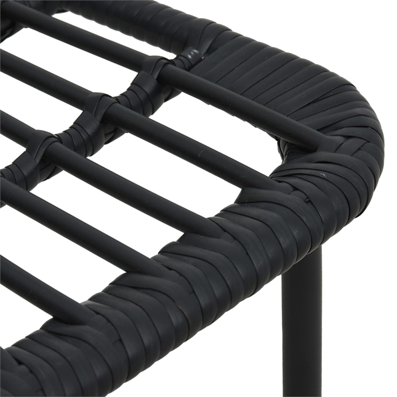 Afuera Living Poly Rattan/Powder-Coated Steel/Glass Dining Set in Black
