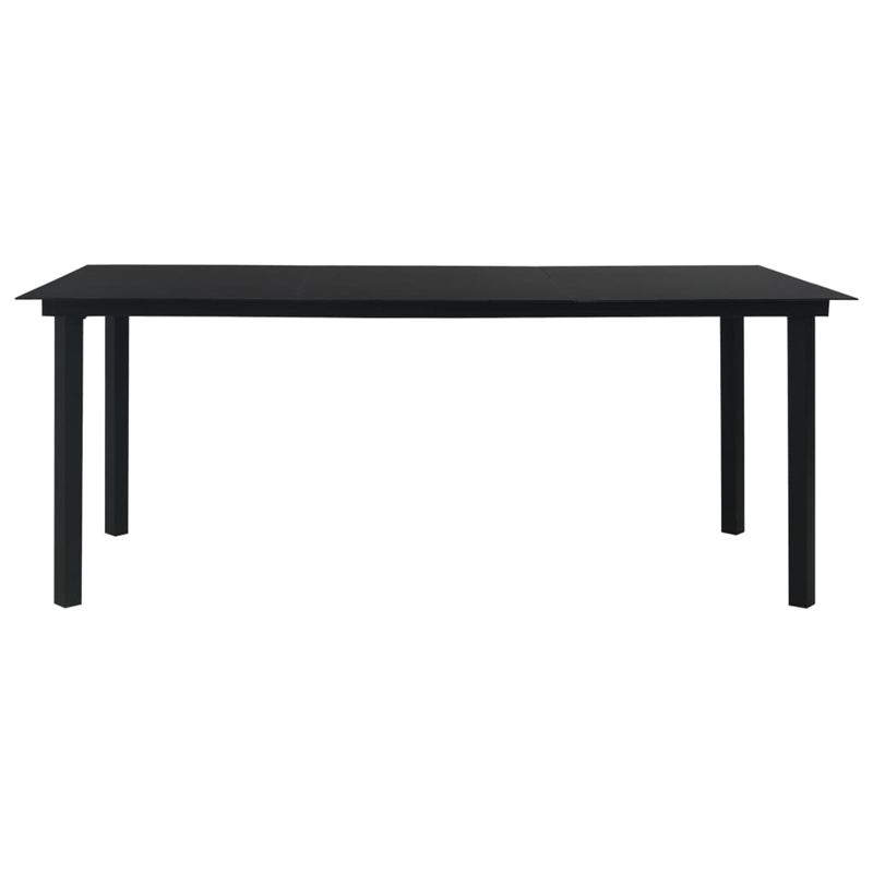 Afuera Living Poly Rattan/Powder-Coated Steel/Glass Dining Set in Black