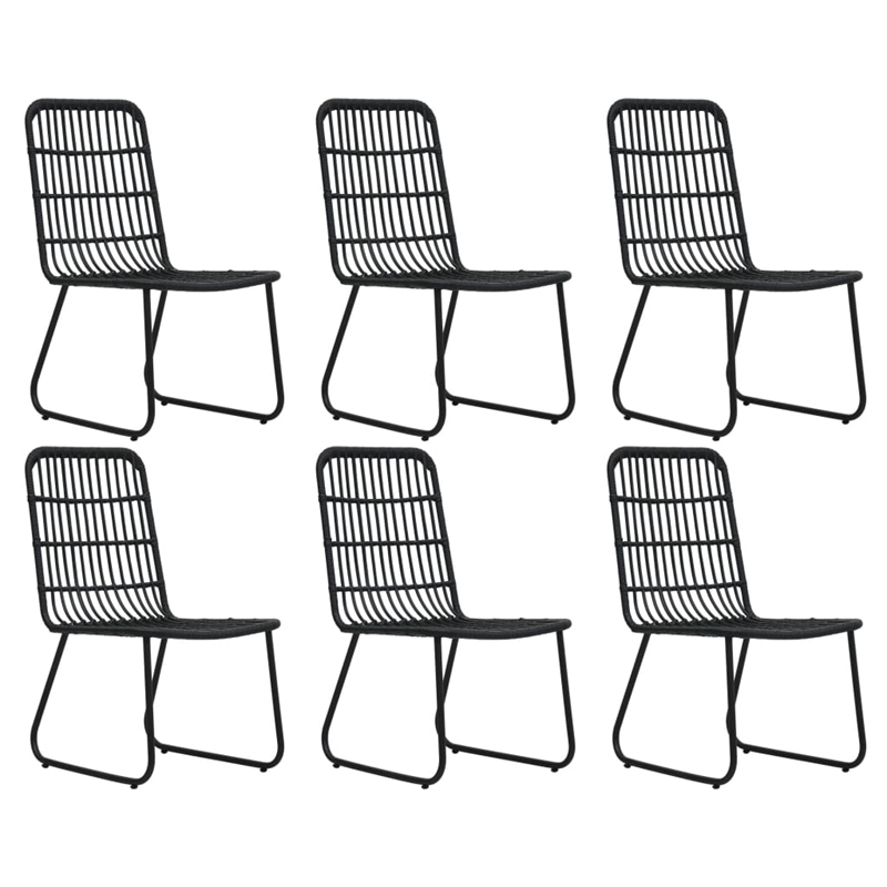 Afuera Living Poly Rattan/Powder-Coated Steel/Glass Dining Set in Black