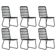Afuera Living Poly Rattan/Powder-Coated Steel/Glass Dining Set in Black