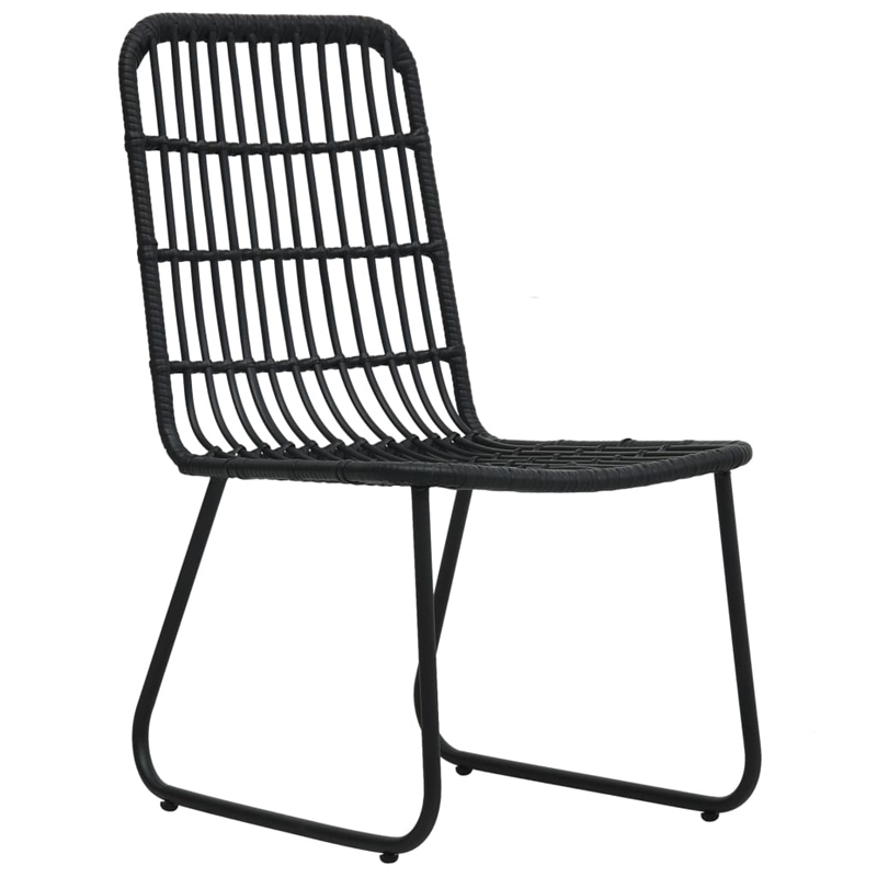 Afuera Living Poly Rattan/Powder-Coated Steel/Glass Dining Set in Black