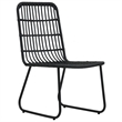 Afuera Living Poly Rattan/Powder-Coated Steel/Glass Dining Set in Black