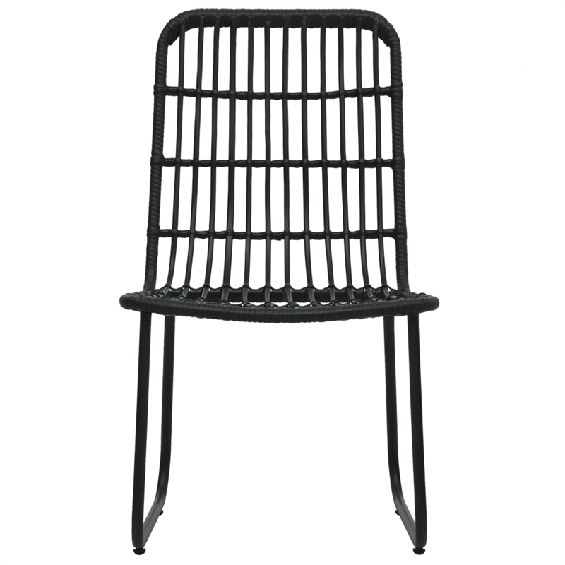 Afuera Living Poly Rattan/Powder-Coated Steel/Glass Dining Set in Black