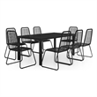 Afuera Living 9 Piece Aluminum/PVC Rattan/Steel Dining Set in Black