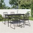 Afuera Living PVC Rattan/Powder-Coated Steel Garden Dining Set in Black