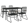 Afuera Living PVC Rattan/Powder-Coated Steel Garden Dining Set in Black