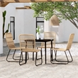 Afuera Living PE Rattan and Powder-Coated Steel Dining Set in Oak/Black