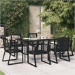 Afuera Living PVC Rattan 7 Piece Set Durable Garden Dining Set in Black