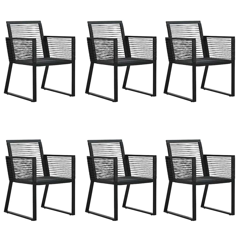 Afuera Living PVC Rattan 7 Piece Set Durable Garden Dining Set in Black