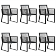 Afuera Living PVC Rattan 7 Piece Set Durable Garden Dining Set in Black