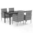 Afuera Living Poly Rattan Large Garden Dining Set in Anthracite/Gray