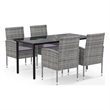 Afuera Living Poly Rattan Large Garden Dining Set in Anthracite/Gray