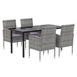 Afuera Living Poly Rattan Large Garden Dining Set in Anthracite/Gray