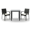 Afuera Living Poly Rattan Regular Modular Garden Dining Set in Black
