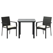 Afuera Living Poly Rattan Regular Modular Garden Dining Set in Black