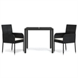 Afuera Living Poly Rattan Regular Modular Garden Dining Set in Black
