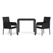 Afuera Living Poly Rattan Regular Modular Garden Dining Set in Black