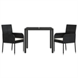 Afuera Living Poly Rattan Regular Modular Garden Dining Set in Black