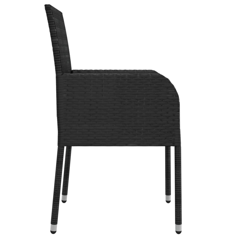 Afuera Living Poly Rattan Regular Modular Garden Dining Set in Black