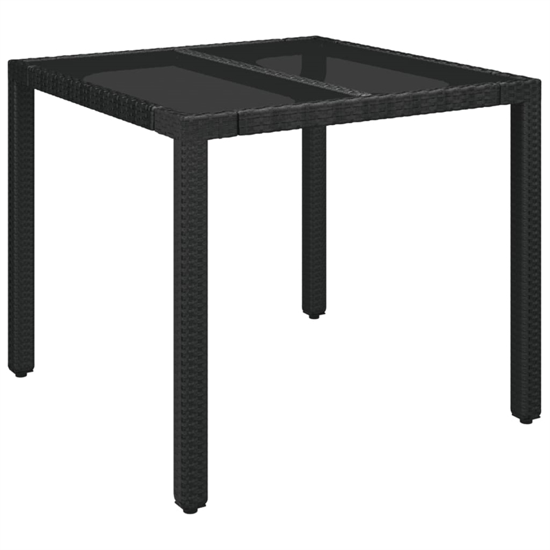 Afuera Living Poly Rattan Regular Modular Garden Dining Set in Black