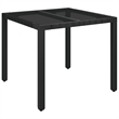 Afuera Living Poly Rattan Regular Modular Garden Dining Set in Black