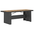 Afuera Living Outdoor Dining Set Poly Rattan in Black/Acacia Natural