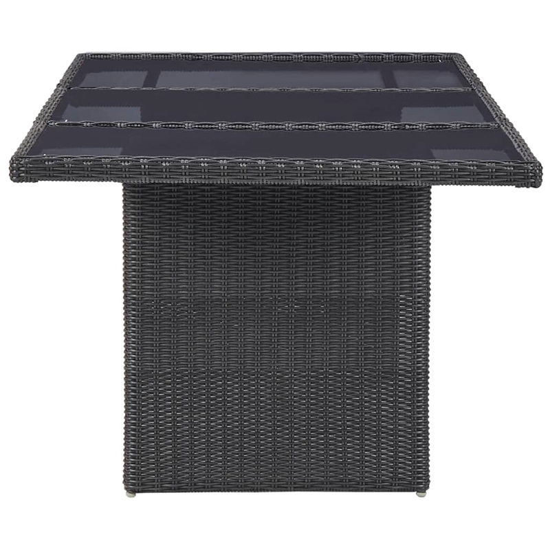 Afuera Living Dining Set in Black PE Rattan 7 Piece Removable Covers