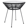 Afuera Living Round PVC Rattan Decorative Inlays Dining Set in Black