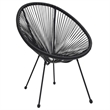 Afuera Living Round PVC Rattan Decorative Inlays Dining Set in Black