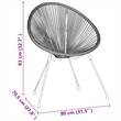 Afuera Living Round PVC Rattan Decorative Inlays Dining Set in Black