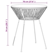 Afuera Living Round PVC Rattan Decorative Inlays Dining Set in Black