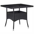 Afuera Living Garden Dining Set in Black Rattan/Steel/Glass/Polyester Fabric