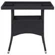 Afuera Living Garden Dining Set in Black Rattan/Steel/Glass/Polyester Fabric