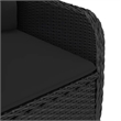 Afuera Living Garden Dining Set in Black Rattan/Steel/Glass/Polyester Fabric