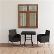Afuera Living Garden Dining Set in Black Rattan/Steel/Glass/Polyester Medium