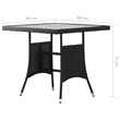 Afuera Living Garden Dining Set in Black Rattan/Steel/Glass/Polyester Medium