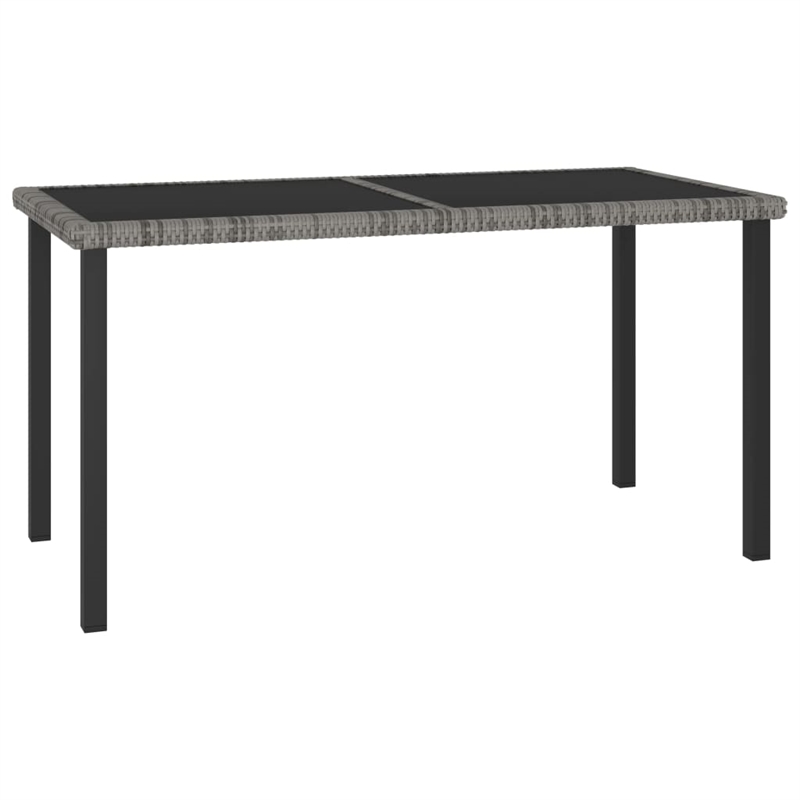 Afuera Living Dining Set in Gray and Black Poly Rattan/Powder-Coated Steel