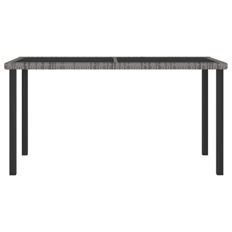 Afuera Living Dining Set in Gray and Black Poly Rattan/Powder-Coated Steel