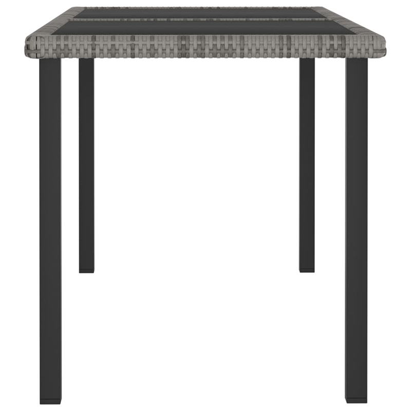 Afuera Living Dining Set in Gray and Black Poly Rattan/Powder-Coated Steel