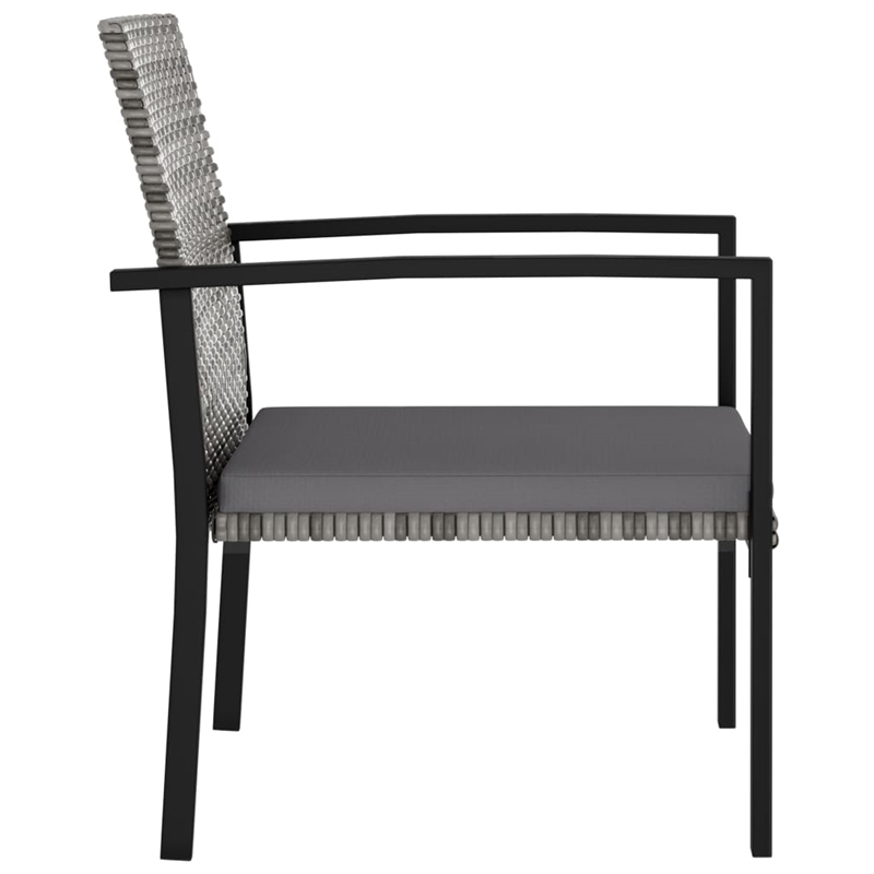 Afuera Living Dining Set in Gray and Black Poly Rattan/Powder-Coated Steel