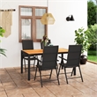Afuera Living PE Rattan Medium Dining Set with Multi-Position Backrest in Black